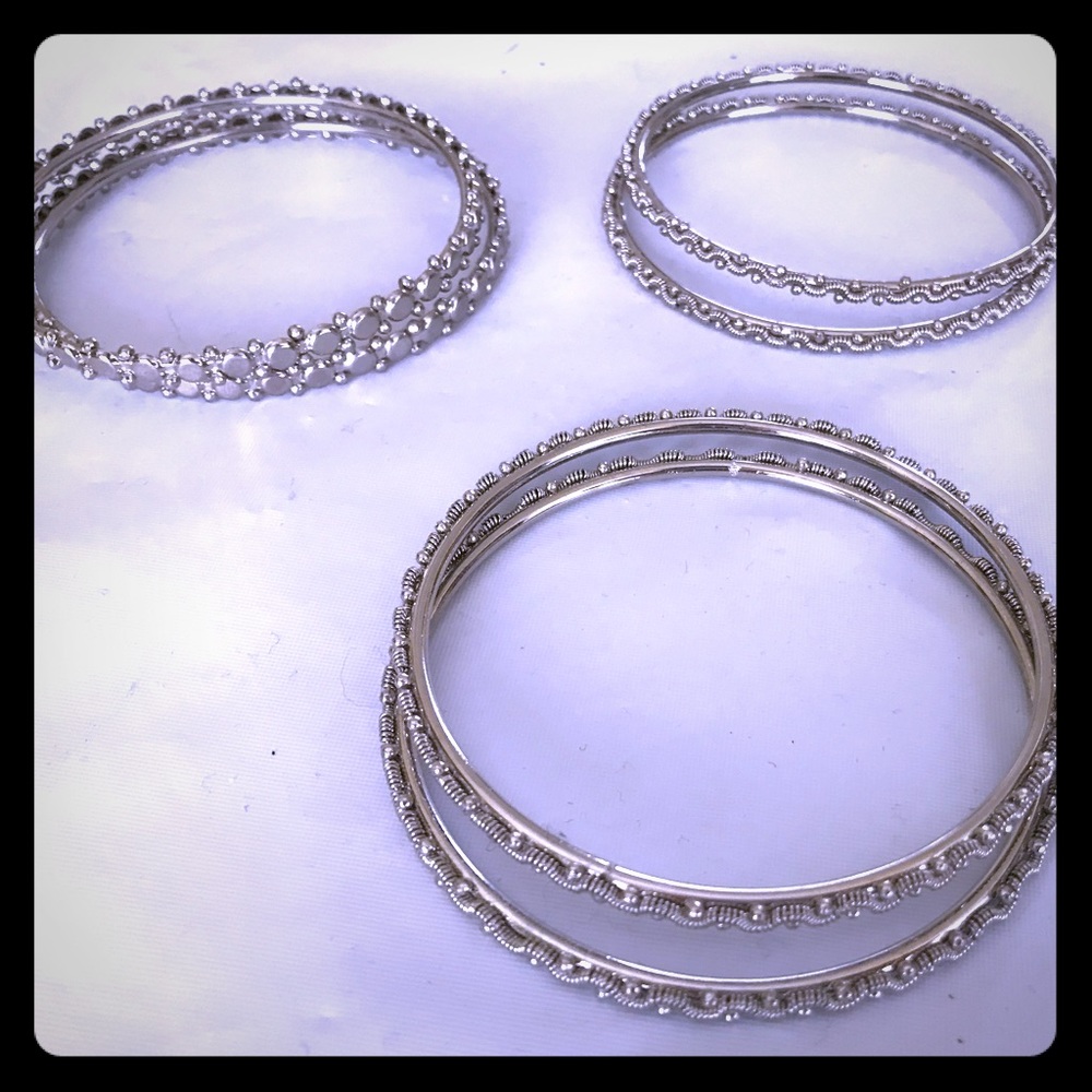 🌷 Silver Stackable Bangle Bracelets